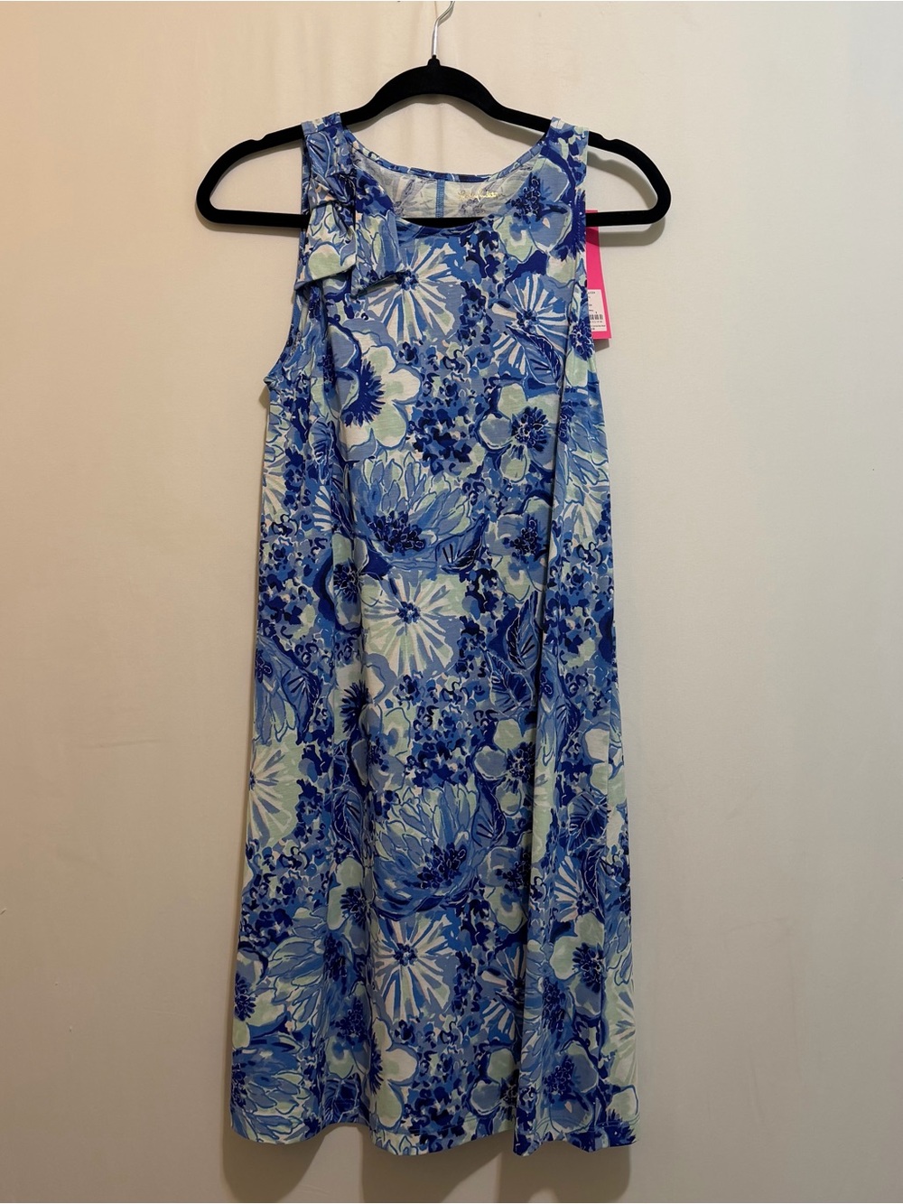 Lilly Pulitzer Blue Floral Sleeveless Midi Dress